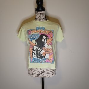 NWOT Daydreamer brand Vintage Bob Marley neon green t-shirt, women's size XS